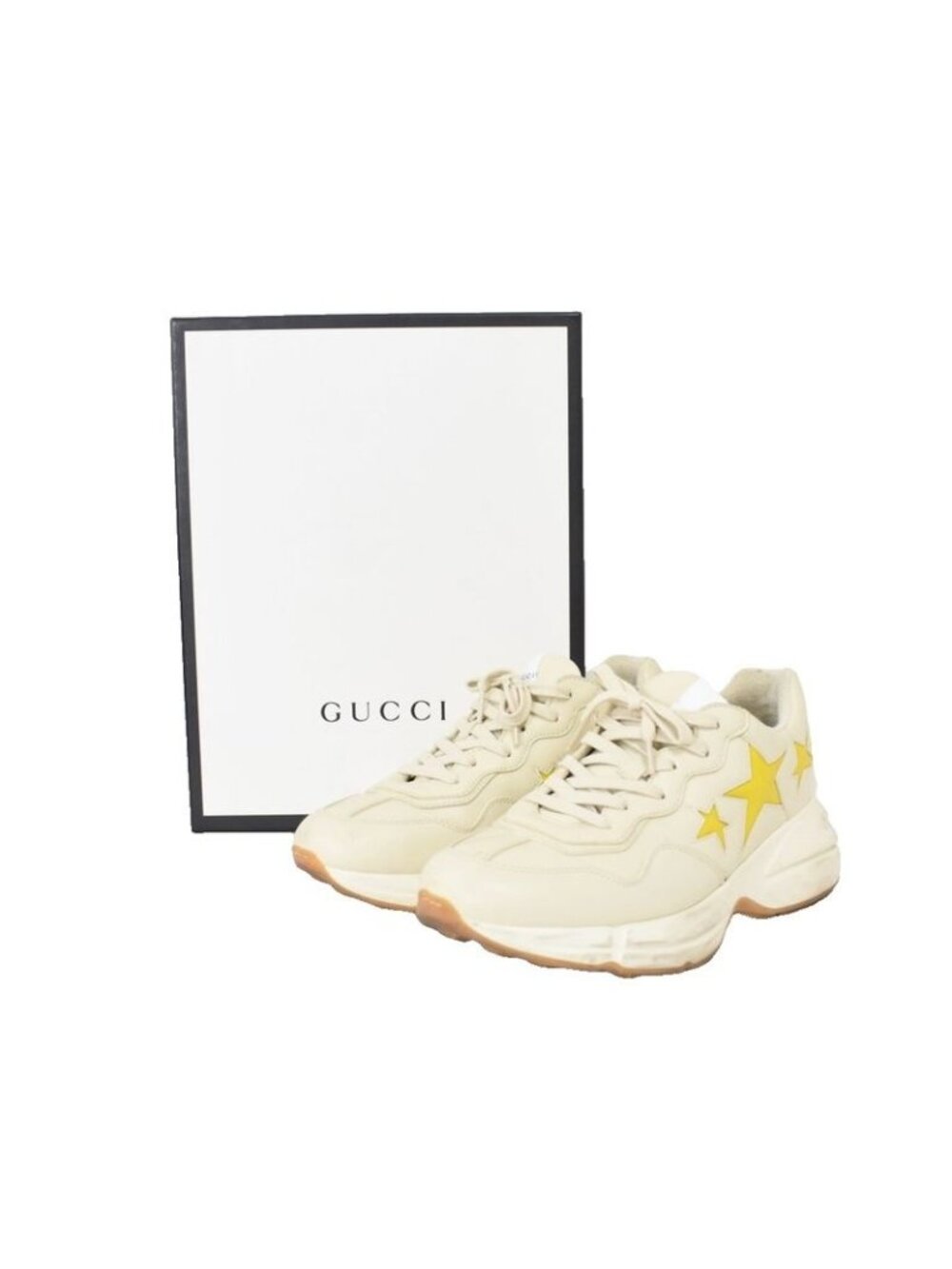 Gucci Ryton Stars Sneakers Leather 8 Beige - Picture 9 of 9